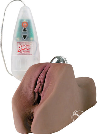 Lacey's Afro-Centric Vibrating Masturbator with Bullet and Remote Control - Pussy and Ass - Chocolate