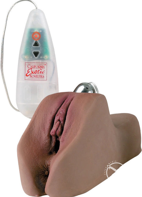 Lacey's Afro-Centric Vibrating Masturbator with Bullet and Remote Control - Pussy and Ass - Chocolate
