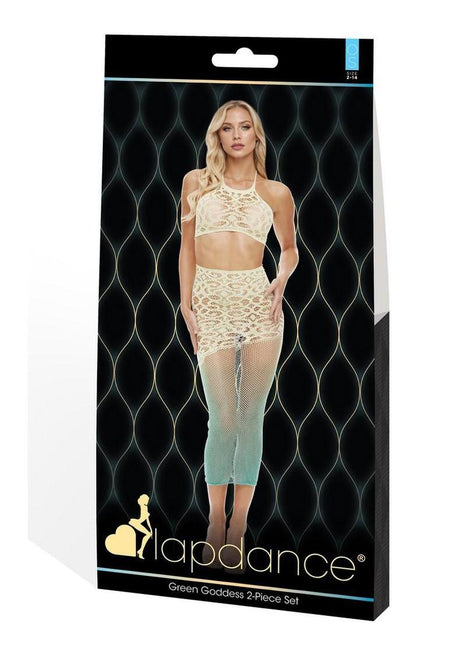 Lapdance Lingerie Green Goddess (2 Piece Set) - Os