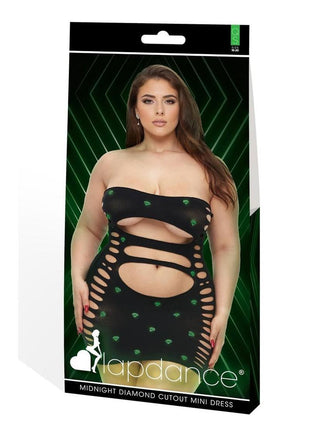 Lapdance Lingerie Midnight Diamond Cutout Mini Dress - Queen Size - Glow In The Dark