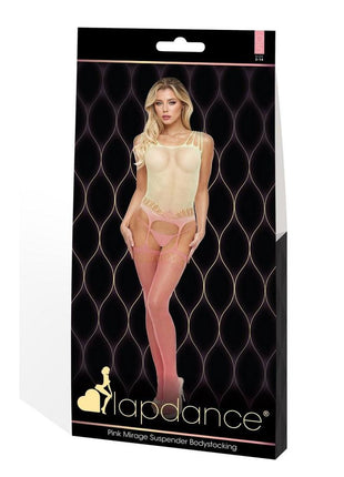 Lapdance Lingerie Pink Mirage Suspender Bodystocking - Os