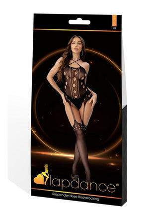 Lapdance Lingerie Suspender Hose Bodystocking - Os - Black