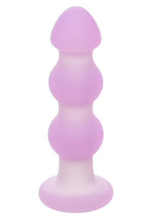 Lavender Haze Beaded Probe Silicone Rechargeable Anal Plug - Purple/White