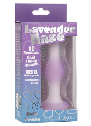 Lavender Haze Bulb Probe Silicone Rechargeable Anal Plug - Purple/White
