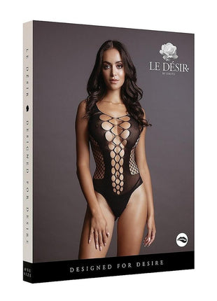 Le Desir Contrast Fence Net Teddy - Black - One Size