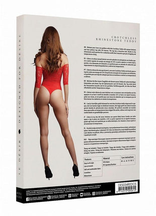 Le Desir Crotchless Rhinestone Teddy