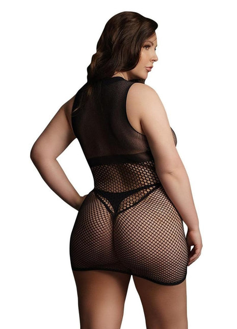 Le Desir Duo Net Open Cup Mini Dress - Black - Queen
