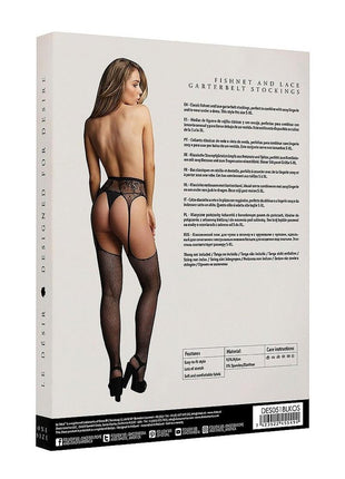 Le Desir Fishnet and Lace Garterbelt Stocking
