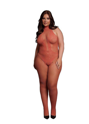 Le Desir Fishnet Lace Bodystocking - Queen - Sunset Glow - Orange - Queen