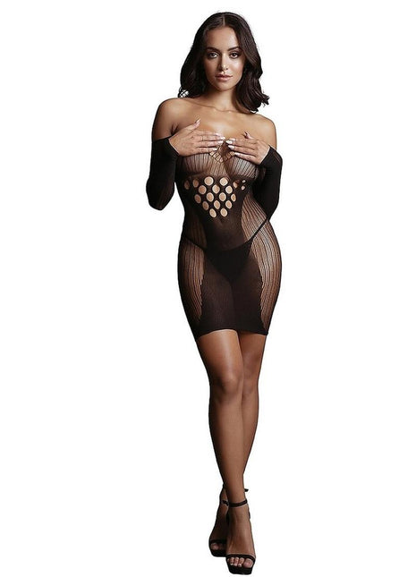Le Desir Long Sleeved Mini Dress - Black - One Size