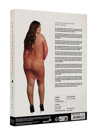 Le Desir Long Sleeved Net Mini Dress - Queen - Sunset Glow