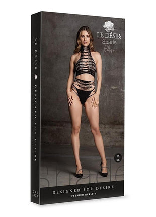 Le Desir Shade Carpo Xlvi Two Piece with Turtleneck, Crop Top and Pantie - Black - One Size