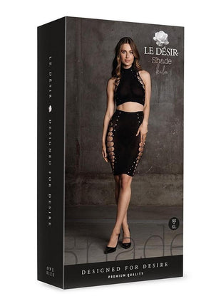 Le Desir Shade Kala Xxxvii Two Piece with Turtleneck, Crop Top and Skirt - Black - One Size