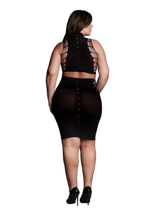 Le Desir Shade Kala Xxxvii Two Piece with Turtleneck, Crop Top and Skirt