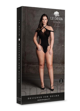 Le Desir Shade Leda Xiii Body with Crossed Neckline and Off Shoulder Straps - Black - Queen