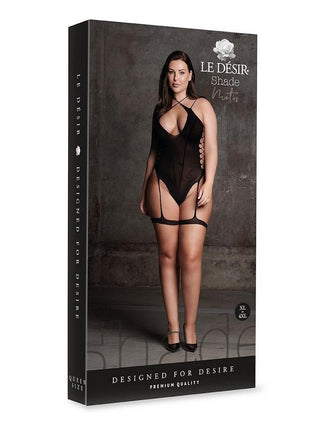 Le Desir Shade Metis Xvi Body with Garter and Crossed Neckline - Black - Queen