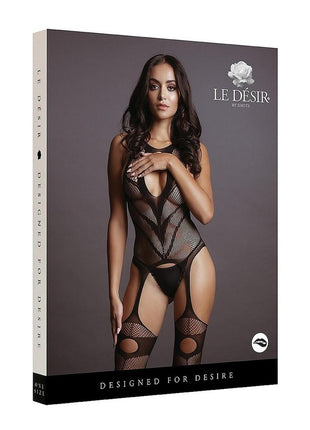 Le Desire Suspender Bodystocking - Black - One Size