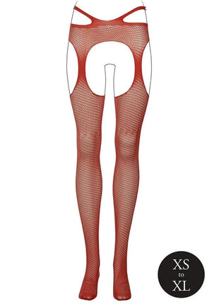 Le Desir Suspender Pantyhose with Strappy Waist - One Size - Sunset Glow - Orange - One Size