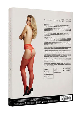 Le Desir Suspender Rhinestone Pantyhose