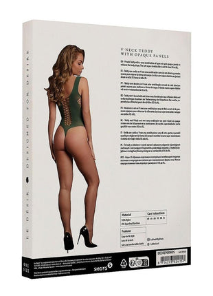 Le Desir V-Neck Teddy with Opaque Panels