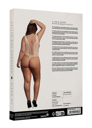 Le Desir V-Neck Teddy with Opaque Panels
