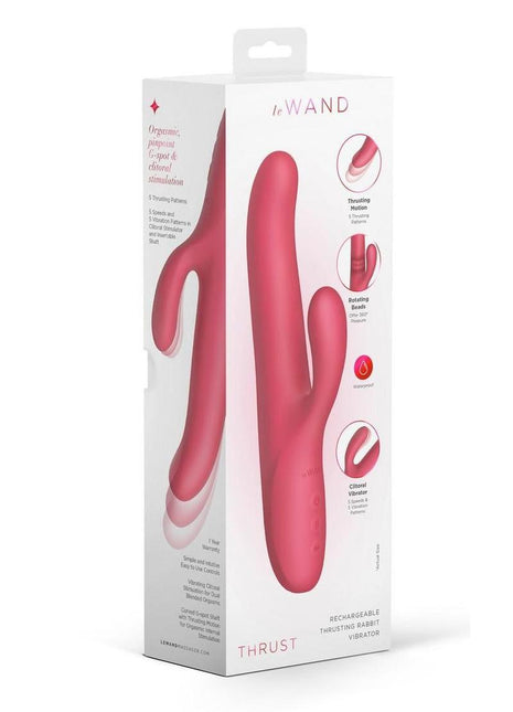 Le Wand Thrust Rechargeable Silicone Clitoral Vibrator - Raspberry/Red