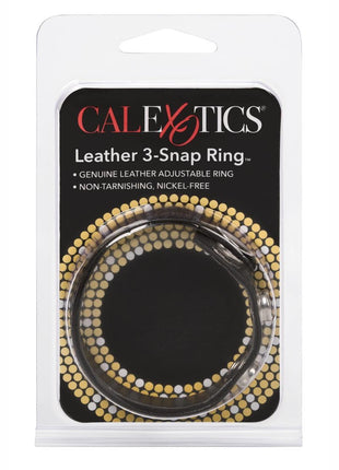 Leather 3 Snap Ring Cock - Black