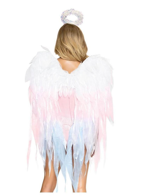 Leg Avenue Angel Ombre Chiffon Wings and Halo Headband - Multicolor - One Size - 2 Piece