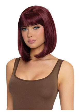 Leg Avenue Angled Bob Wig - Burgundy