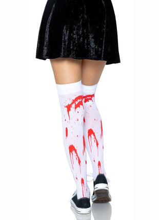 Leg Avenue Bloody Zombie Thigh High - Red/White - One Size