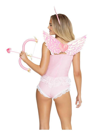 Leg Avenue Cupid Costume Heart Headband Wings Bow and Arrow - Pink - One Size - 4 Piece