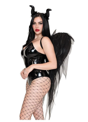 Leg Avenue Dark Enchantress Chiffon Wings and Horn Headband