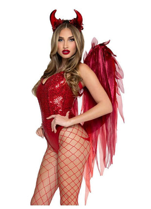 Leg Avenue Dark Enchantress Chiffon Wings and Horn Headband