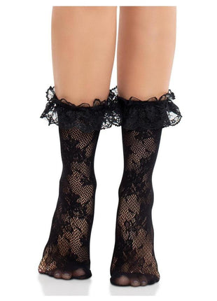 Leg Avenue Floral Lace Ruffle Top Anklets