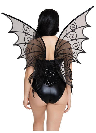 Leg Avenue Glitter Strapless Pixie Wings - Black - One Size