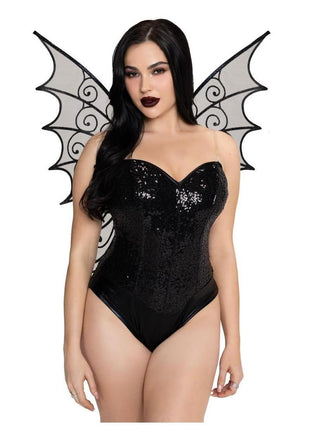 Leg Avenue Glitter Strapless Pixie Wings - Black - One Size