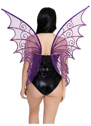 Leg Avenue Glitter Strapless Pixie Wings - Purple - One Size