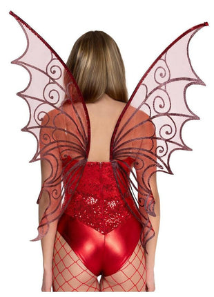 Leg Avenue Glitter Strapless Pixie Wings - Red - One Size