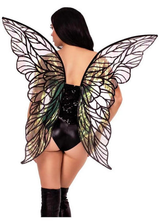 Leg Avenue Iridescent Strapless Fairy Wings - Black - One Size