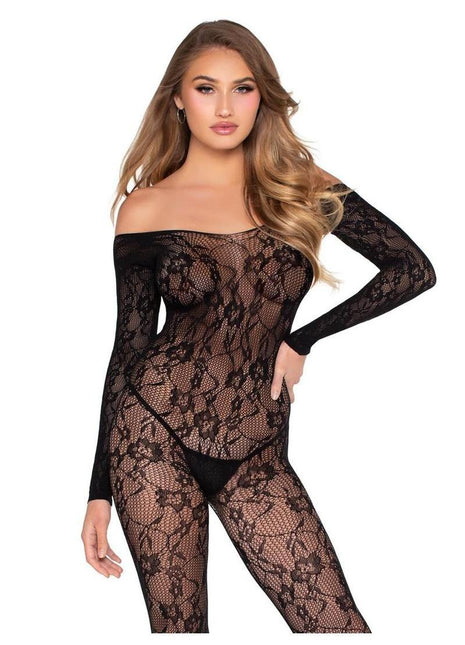 Leg Avenue Lace Lingerie Jumpsuit - Os - Black