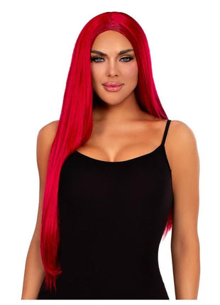 Leg Avenue Long Striaght Center Part Wig - Red - 33in