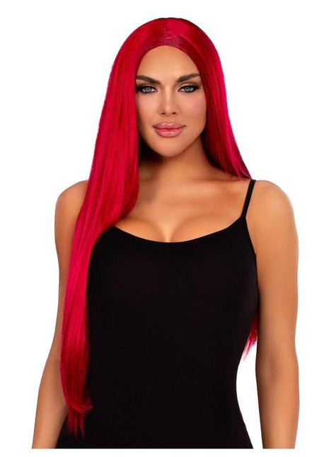 Leg Avenue Long Striaght Center Part Wig - Red - 33in