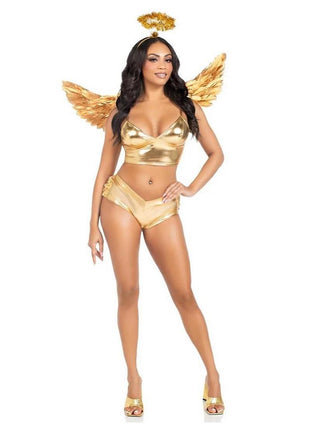 Leg Avenue Metallic Angel Wings and Tinsel Halo Headband