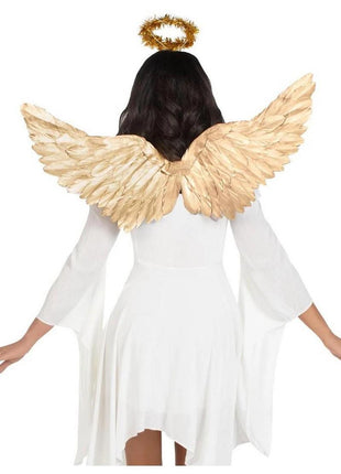 Leg Avenue Metallic Angel Wings and Tinsel Halo Headband - Gold - One Size - 2 Piece