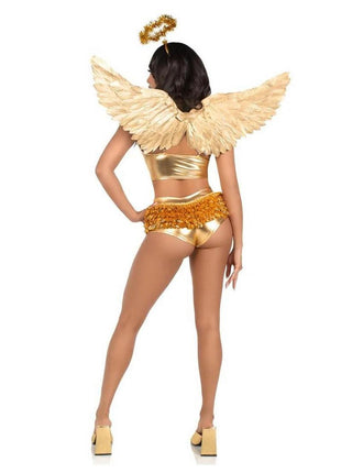 Leg Avenue Metallic Angel Wings and Tinsel Halo Headband