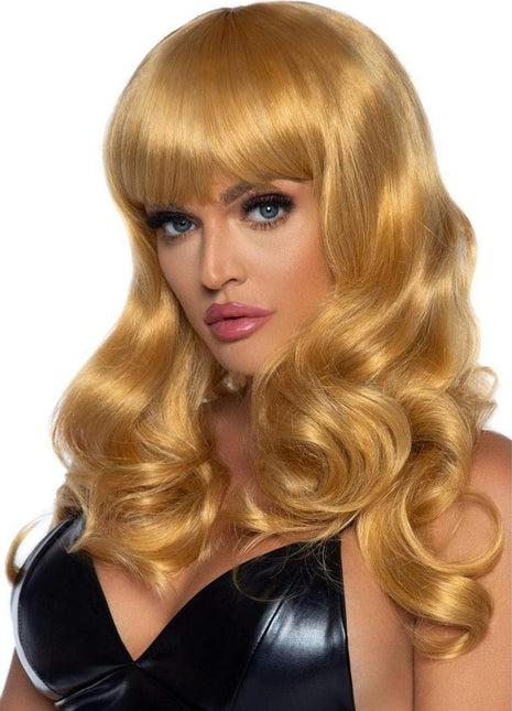 Leg Avenue Misfit Long Wavy Bang Wig - Blonde/Yellow - One Size