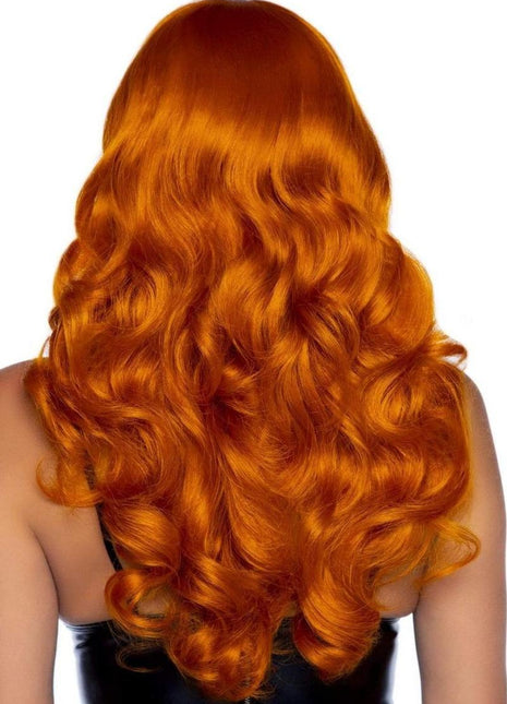 Leg Avenue Misfit Long Wavy Bang Wig - One Size - Ginger - Orange - One Size