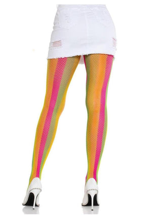 Leg Avenue Neon Rainbow Striped Tights