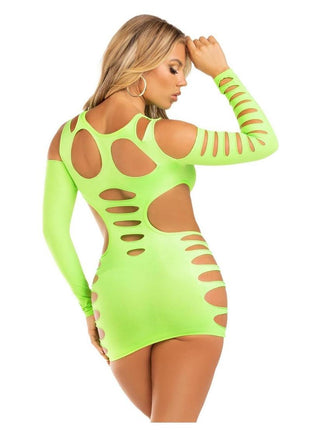 Leg Avenue Opaque Shredded Cut-Out Mini Dress