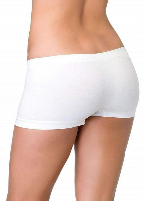 Leg Avenue Seamless Boyshorts - White - One Size